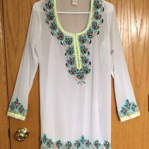 Lucky & Coco Beaded Cover Up, Sheer, Small Vacation Wear, Resort Style